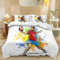 Bettwäsche 3 Teiligs Bettbezug Bettwäsche Sets mit 2 Kissenbezüge 80x80cm Anime Sport Handball Drucken Muster Weich Mikrofaser Bettwäsche Set mit Reißverschluss, 180 x 200 cm Bunt