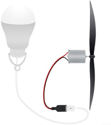 Kit generatore di turbina eolica con elica da 18 cm e lampadina USB, incoraggia l'apprendimento pratico per gli studenti
