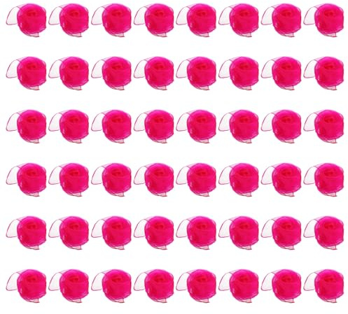 PATIKIL Jongliertücher, Chiffontücher für Tanzen 48 Stück Bunte Tücher 60x60cm Quadratische Seidentücher Zubehör für Magie Sensorisches Jonglieren Tanzen, Fluoreszierendes Pink
