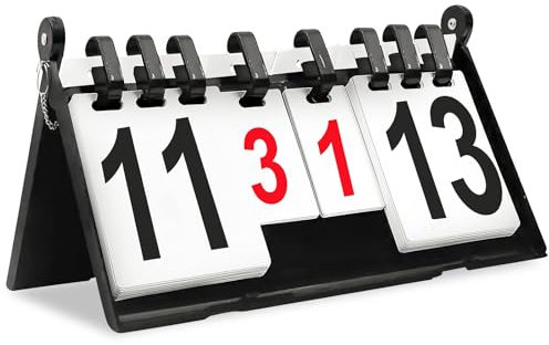 Punktezähler, Scoreboard 4-stellig, Tragbare Anzeigetafel, Wettkampfanzeigetafel, Punktetafel Wasserdicht Klappbar Zähltafel für Fußball Basketball Badminton Volleyball Tischtennis Indoor Outdoor