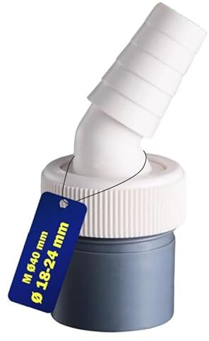Adaptateur de vidange de machine à laver,pour Lave,Vaisselle,Raccord coudé de machine avec tuyau d'entrée de 18 à 24 mm et tuyau de sortie de 40 mm avec filetage