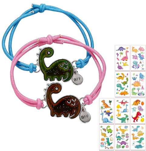 BMYUK Stimmungsarmband Charm Farbwechsel Dinosaurier Armband für Jungen Mädchen Dino Schmuck als Geschenke für Kindergeburtstag