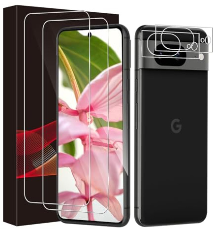 Cable Leader 2+2 Stück Schutzfolie für Panzerglas für Google Pixel 8 5G, 9H Härte 2.5D Kante Google Pixel 8 Folie, HD-Klar Ultrabeständig Kristallklar Pixel 8 5G Displayschutzfolie