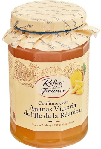 FRANCE - Confiture ananas victoria REFLETS DE | Savoureuse et onctueuse | Idéale pour le petit déjeuner | le pot de 315g | LOT DE 3
