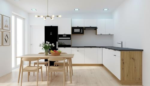 Genérico Muebles de Cocina esquinero en L 260 y 240 cms Conjunto Color Blanco Mate ref-204C