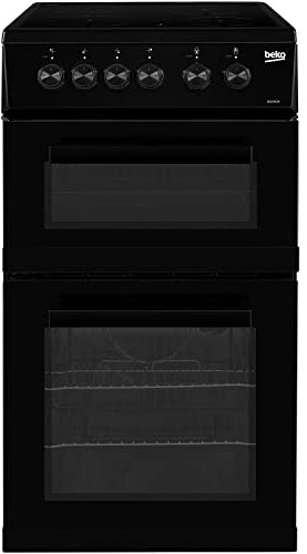Beko KDC5422AK A Rated 50cm Twin Cavity Electric Ceramic Cooker Black 4 Burners