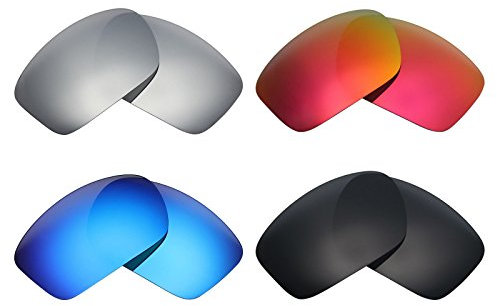 MRY 4 paires de lentilles polarisées de remplacement pour lunettes de soleil Oakley Enduro – noir, rouge, bleu et argenté