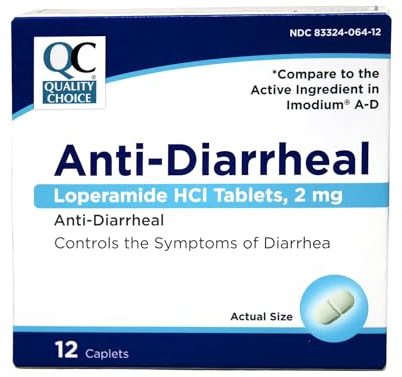 Quality Choice Anti-Diarrheal Loperamide HCI Tablets, 2 mg, 12 Caplets