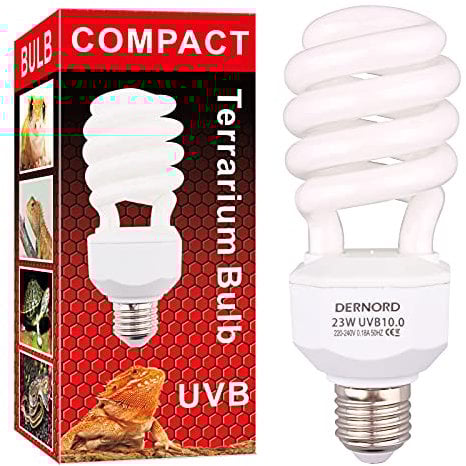 DERNORD UVB und UVA Light Bulb 10.0 23Watt - UV Licht Lampe Tiere Kompaktlampe für Eidechsenpanzer Wellensittich Leopardgecko Schildkröte Schlange
