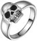 Ayoiow Männer Ring 925 Silber, Siegelring Gravur Poliert Totenkopf Ring Breit 13mm Ring Größe 57 (18.1)