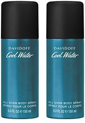 DAVIDOFF Cool Water Man Deodorant Natural Spray, All Over Body Spray, aromatisch-frischer Herrenduft, 150ml (Packung mit 2)