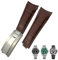 AEMALL 20mm Arc End Leder Armband Geeignet Für Rolex Submariner GMT Bambus Korn Grün Blau Braun Rindsleder Uhrenarmband Armbänder, S, Achat