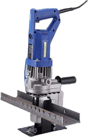 Perforateur hydraulique,outil de poinçonnage hydraulique électrique portable avec 5 matrices,2-3 secondes, perforateur d'angle en acier for plaque d'acier en fer épaissir la plaque de cuivre/aluminium