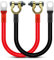 lcyen 2Pcs 2AWG 50cm Car Battery Cables, 35mm² 12V Copper Wires with Ring Terminal Copper Wire for Auto, Truck, Motorcycle, Solar, RV, Marine, Available