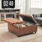 Redlife Storage Ottoman Coffee Table, 89.9 cm Großer Quadratischer Aufbewahrungs-Ottomane mit Stauraum, Gepolsterter Aufbewahrungs-Ottomane für das Wohnzimmer(Dunkelgrau) (braun)