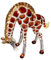 Glastier Giraffe- grasende Giraffe braun aus Glas