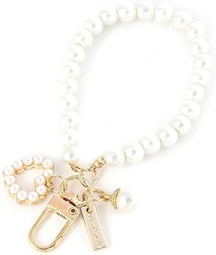 Women's Imitation Pearl Chain,Golden Car Key Chain Backpack Key Pendant Accessories Key Ring Charm Gifts,Love Heart Car Keychain,Car Key Chain,Key Chains Women Cute, Keyrings, Keychains and Charms
