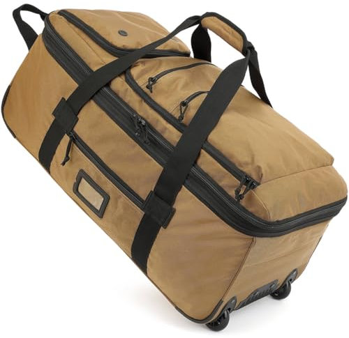 TAIHOYIN Faltbare Reisetasche mit Rollen Groß 85-100L Erweiterbare Handgepäck Tasche Duffel Bag Rolltasche Reise mit Rädern und Mehreren Taschen Packbar für Camping Urlaub 30''/76cm, Braun