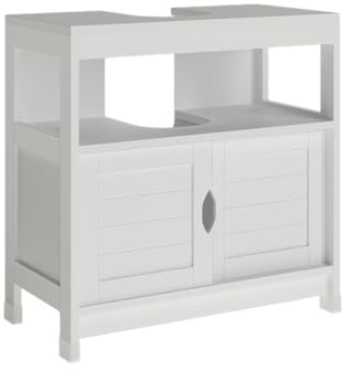 Vicco Waschbeckenunterschrank Weiß Vilda 60x60x30 cm - Unterschrank für das Badezimmer, Schmale Bauweise – ideal für kleine Badezimmer