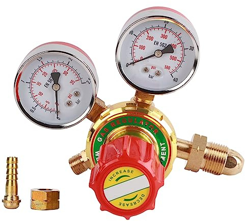 Fafeicy Gasregulator, Praktisch Einfach zu Verwendende Energiesparende für zu Hause (60# Acetylen 5/8 Externe Zähne exportieren)