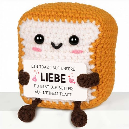 CheriGift Hochzeitstag Geschenk für Frauen Männer, Partner Geschenke | Ich Liebe Dich Geschenke, Handgemachte Toast Glücksbringer, Geschenk für Parre Couple zum Jahrestag