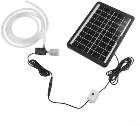 Chroavel Bomba de fuente de agua alimentada por energía solar, panel de 6 W y bomba sumergible de 12 V, sistema de circulación de 240 l/h, estanques, rocallas y acuarios