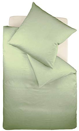 fleuresse Uni-Colours Bettwäsche-Set, Mako Satin, 100 Prozent Baumwolle, Fb. Jadegrün, 240 x 220 cm