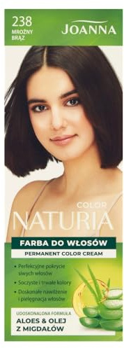 Joanna Naturia Color Haarfarbe für Frauen - Sorgt für Lang Anhaltende Farbe - Enthält Aloe vera und Mandelöl - Attraktive und Tiefe Haarfarbe - Farbe Frostiges Braun