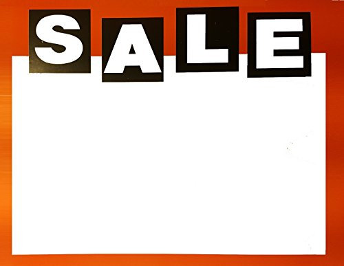 25 beschreibbares Papier Retail Store Preis Schilder Heavy Duty Karton SALE - 7 x 5.5 Fluoreszierendes Orange