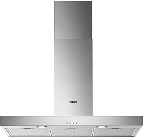 Zanussi ZHB92670XA Campana extractora de pared, 90 cm, 3 velocidades, Acero Inoxidable, Potencia hasta de 600 m3/h, Nivel de ruido 68 dB(A), Iluminación LED, Inox, Clase C