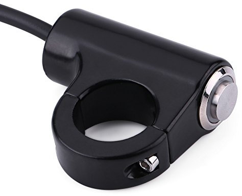 Akozon Interruptor De Montaje Botón Motocicleta Manillar Pulsador Faros Antiniebla Cnc Aluminio 10-12V 10-16A 22 Mm Versión Blu - Ray(Botón Con Luz)