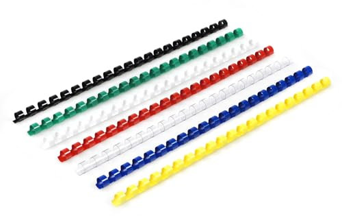 RAYSON Kunststoff-Bindekämme, 55 Blatt, 21-Ringe, 10 mm, Farbige, A4, 100 Stück