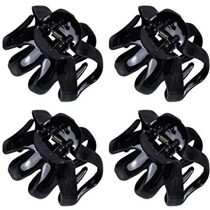 AUEAR, Mollette per capelli a forma di polipo, forcine per capelli spessi (nero, confezione da 4, 8 x 7 cm)