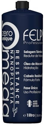 Felps Professional Omega - Thermal Sealing and Zero Unique Nanoplasty - Straightening & Smoothing Hair Treatment - Amino & Tenino Acids - For All Hair Types - 1L/33. 81fl.oz