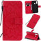 KKEIKO Hülle für Galaxy A20S, PU Leder Brieftasche Schutzhülle Klapphülle, Sun Blumen Design Stoßfest HandyHülle für Samsung Galaxy A20S - Rot