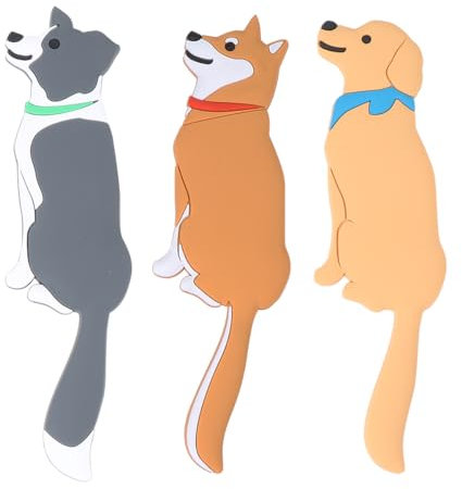 LIOOBO 3 Stücke Waschbar Wiederverwendbare Wandhaken Tier Klebstoff Haken Nahtlose Haken Abnehmbare für zu Hause Küche Badezimmer (Hund)
