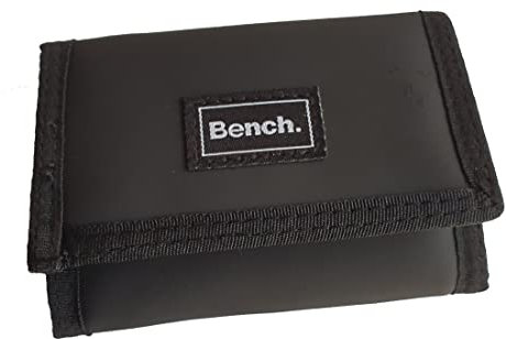 RabamtaGO Collection Klettbörse Bench Geldbörse, Geldbeutel, Portemonnaie, Münzbörse Wallet (M1 Schwarz)
