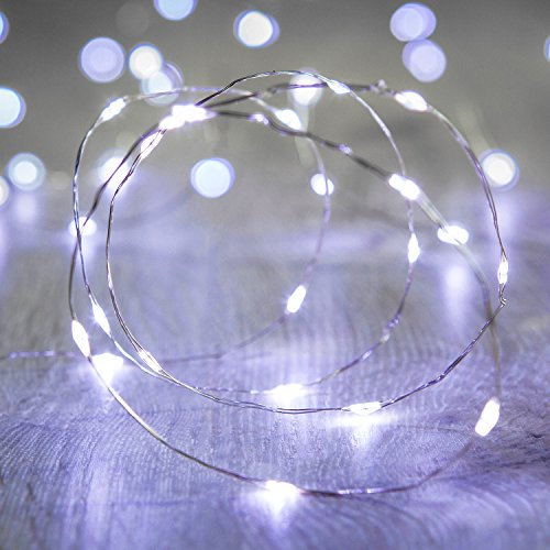 Lights4fun 6x 20er LED Draht Micro Lichterkette weiß Batteriebetrieb
