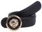 Herren Fashion Gold Dreidimensionale Löwe König Schnalle Design Top Rindsleder Gürtel (Gold, 110cm（37-39）)