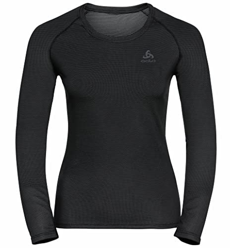 Odlo Damen Active F-dry Light Funktionsunterwäsche Langarm Shirt, Schwarz, M EU