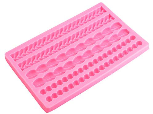 UTRUGAN Knit Rope Silicone Molds, Hemp Rope Fondant Molds Silicone DIY Pearl Fondant Mould Sugarcraft Lace Mould Cake Decorating Tools for Cake Decorating
