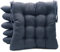Pack de 6 Cojines para Sillas de Exterior e Interior Reversibles 40 x 40 x 7 cm, con Correas de Sujeción (Azul Marino)