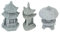Cabilock 3pcs Miniature Fairy Garden Decoration - Japanese Pagoda Lantern Mini Statue Zen Garden Meditation Ornaments For Patio Micro Landscape Bonsai Decoration Grey