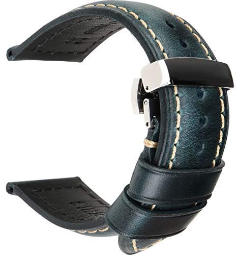 REZERO Uhrenarmband, Echtes Leder Uhrenarmbänder, Ölgewachste Vintage Uhrenarmbänder für Herren, Damen 18mm 19mm 20mm 21mm 22mm 23mm 24mm 26mm