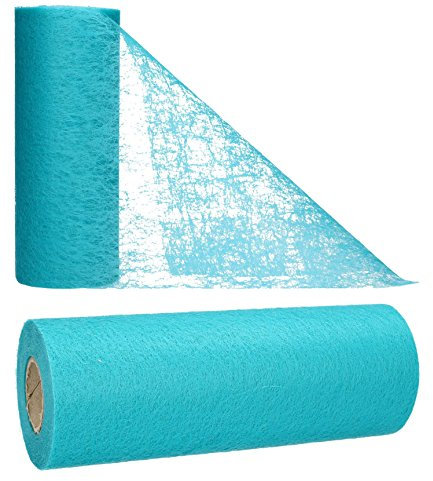 AmaCasa Tischläufer Türkis (17,5 cm x 25 m) – Hochwertiges Vliesband für stilvolle Tischdekoration bei Hochzeiten, Geburtstagen & besonderen Anlässen