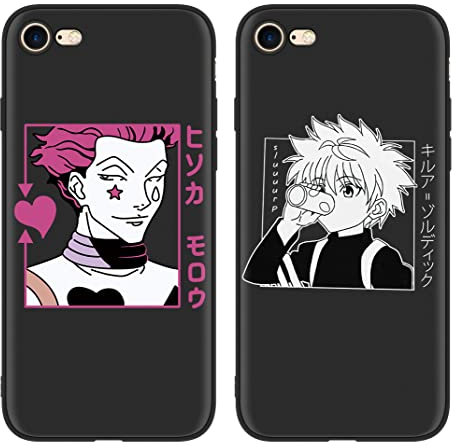 Eouine [2 Piezas Fundas para Apple iPhone SE 2020/2022 5G /8/7 4,7,Anti Golpes Carcasa con Anime Hunter × Hunter Killua Zoldyck Hisoka Patrón Protectora Case Compatible con iPhone SE3 / SE 3rd, 09