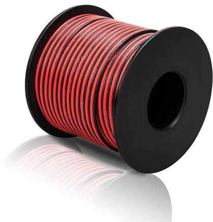 Cavo elettrico in silicone da 0,33 mm² 22AWG 30 metri Filo di rame stagnato morbido e flessibile Resistenza alle alte temperature 200 Celsius 300 V, i fili intrecciati possono far funzionare una