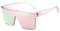 Oversized Occhiali da Sole da Donna Uomo Vintage Quadrato Flat Top Occhiali da Sole Protezione UV400 Mirrored Rosa