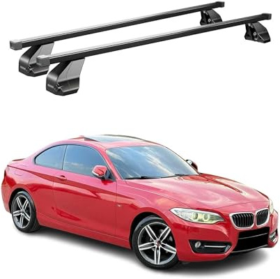 Barres de toit - Compatible avec BMW M2 F87 Coupé 2017-2022 - Porte-vélos, Porte Vélo Voiture - Coffre de toit - Pièces de toit - Acier de qualité supérieure - Noir - 2 TLG 75 kg