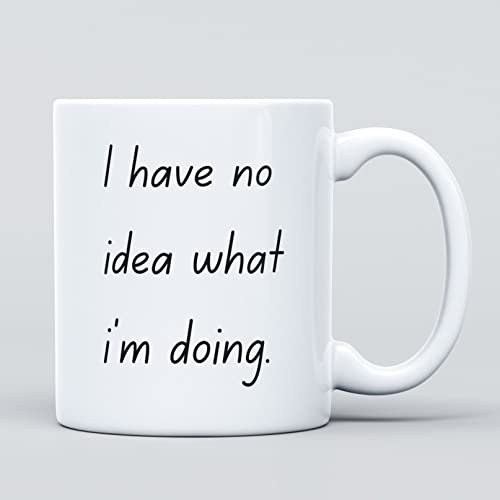 Panther Print I Have No Idea What I'm Doing Large Heavy Duty Ceramic Novelty Funny Coffee Mug, Cup for Men & Women, Girls & Boys – Gift for Birthday, Leaving, Teacher, Work, Colleague, Boss